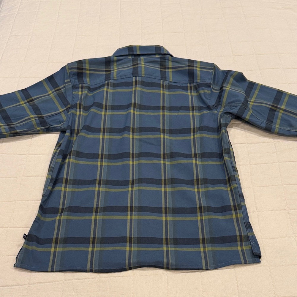 Mountain Hardwear Men's Blue and Yellow Plaid Shirt - Picture 7 of 8